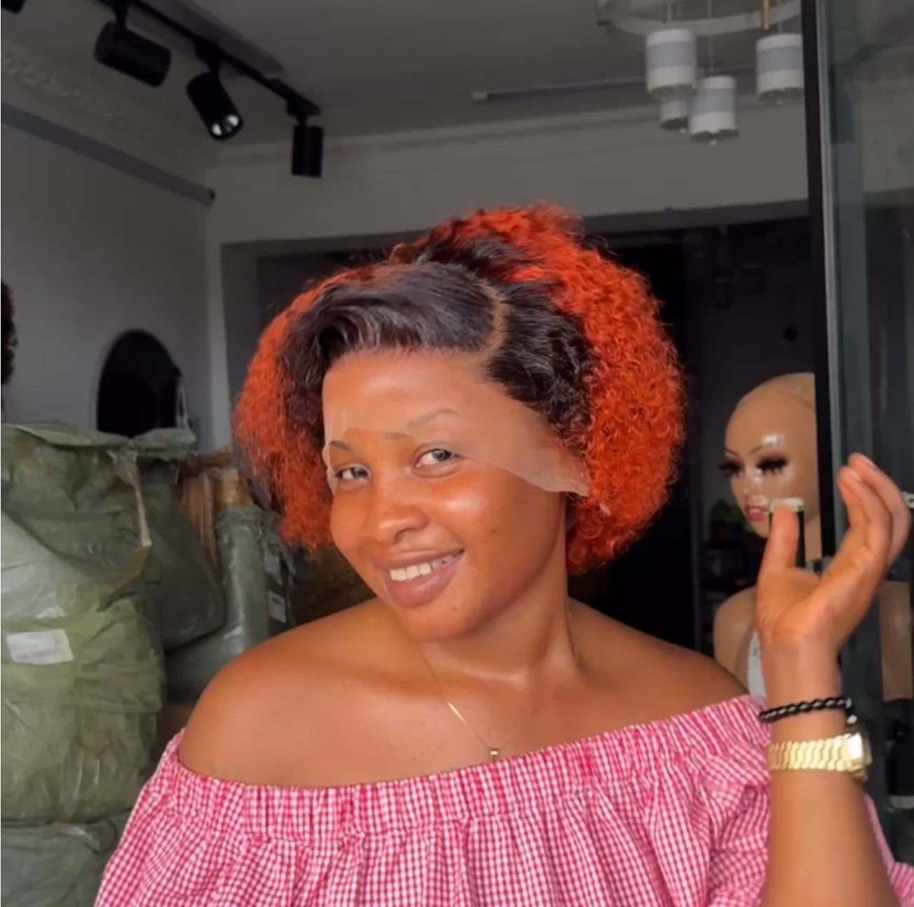 13x4 Full Frontal Jerry curl ( Orange)