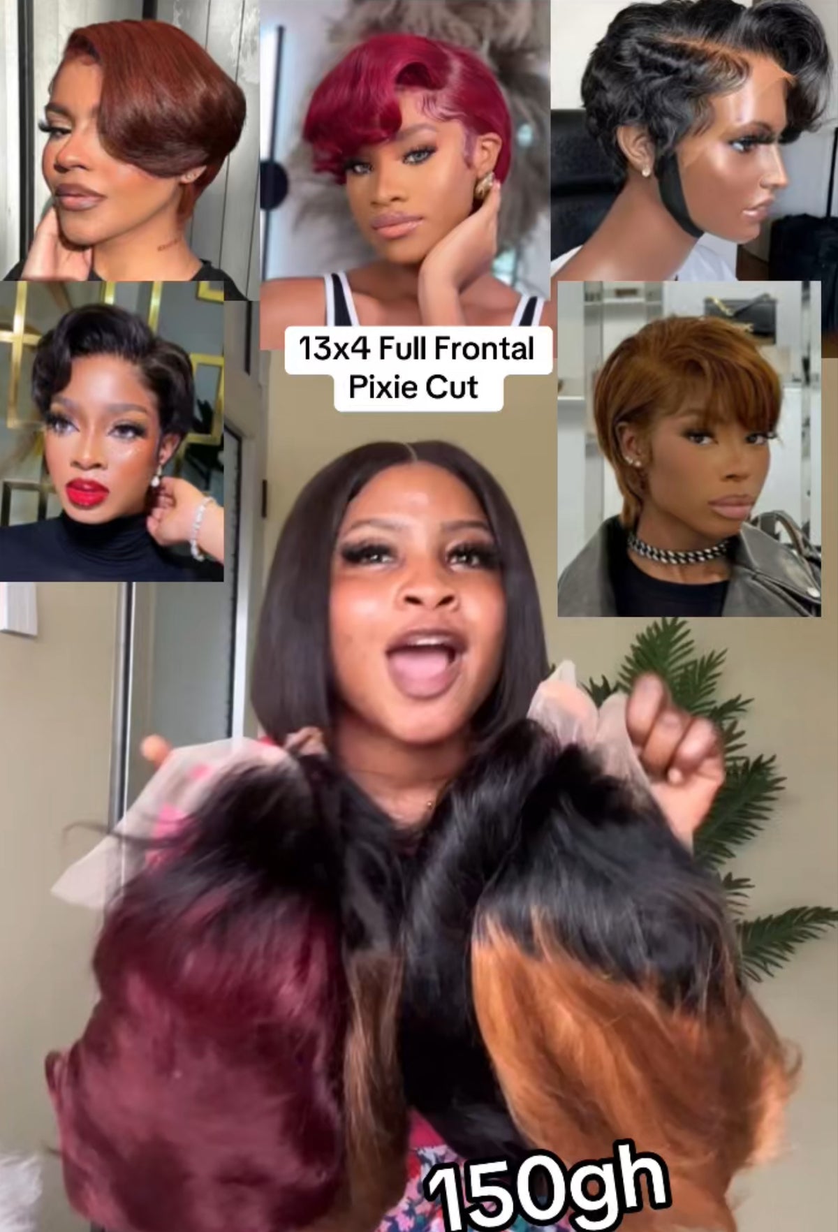 13x4 Full Frontal Pixie Cut