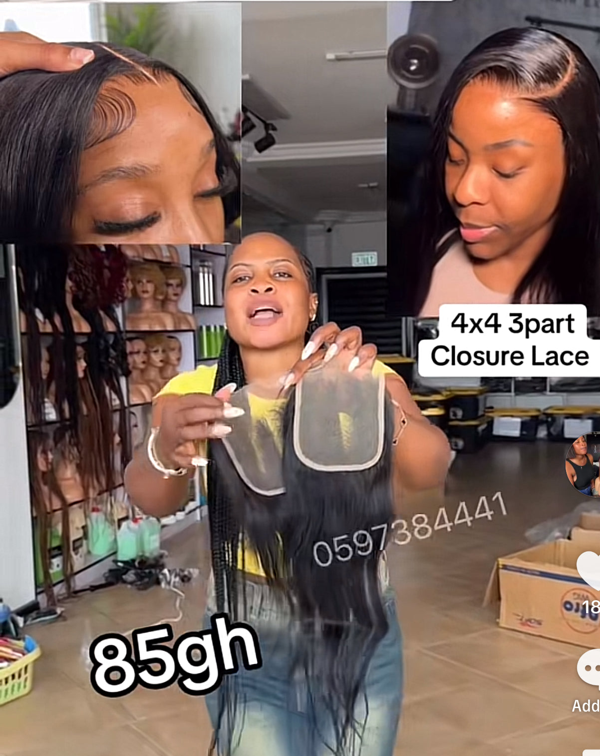 4x4 3part Closure Lace