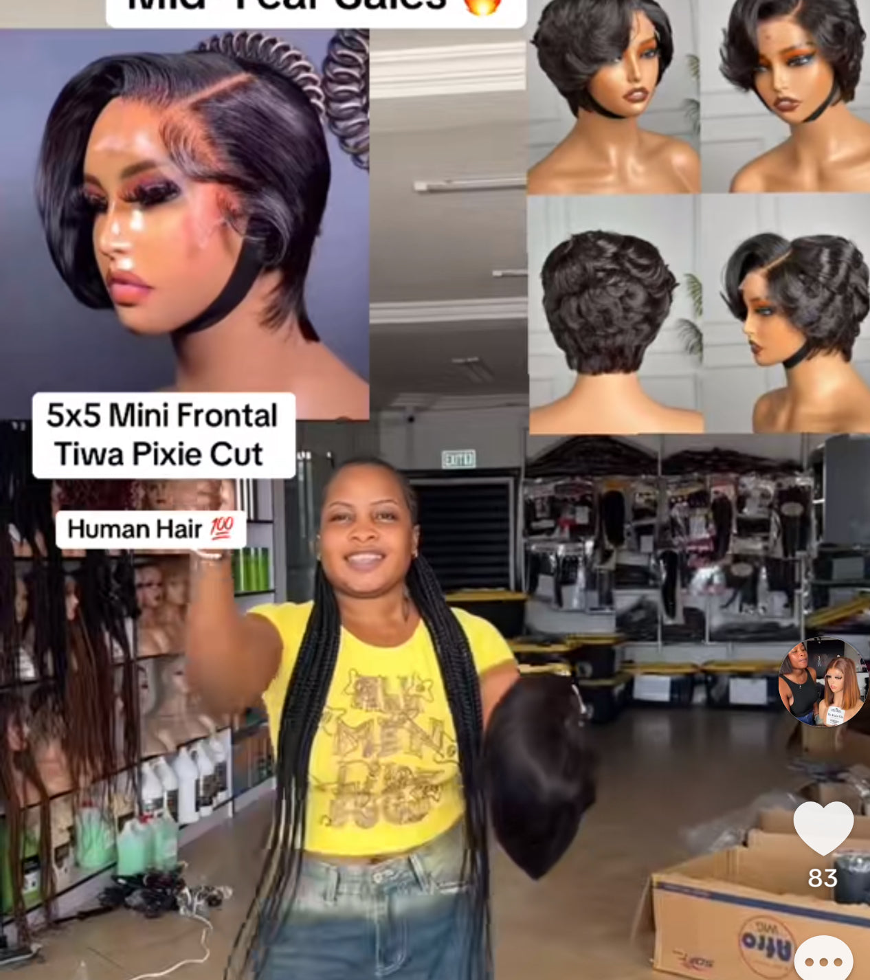 5x5 Mini Frontal Tiwa Pixie Cut