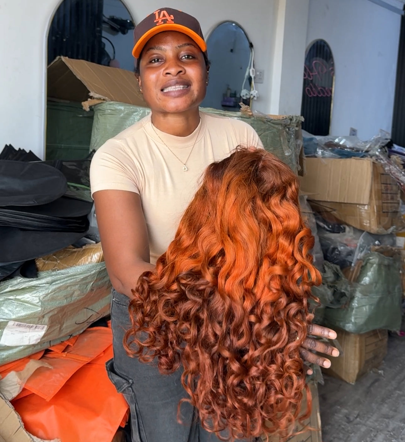 13x4 Full Frontal Orange Loose Bounce