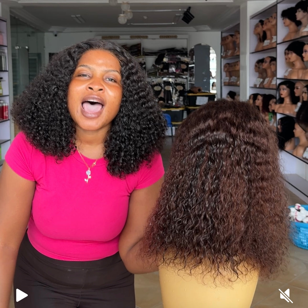 13x4 Full Frontal wet curls (brown)