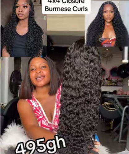 4x4 Closure Burmese Curls