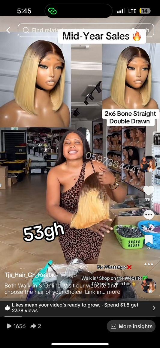 2x6 Blonde Bone Straight DD