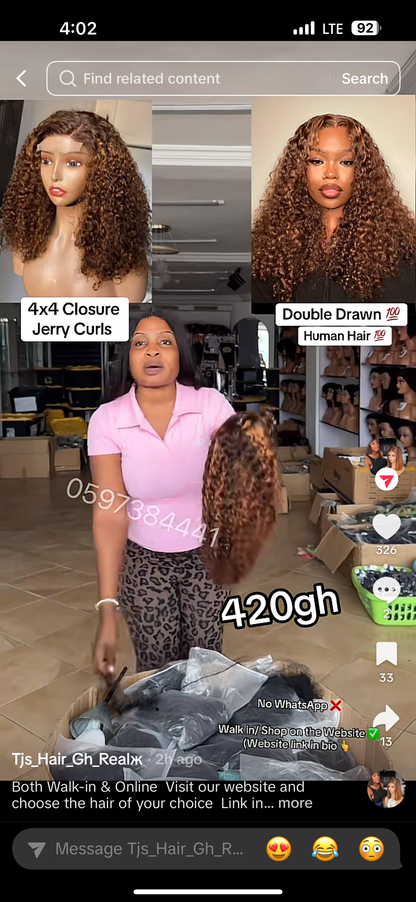 4x4 Closure Jerry Curls DD