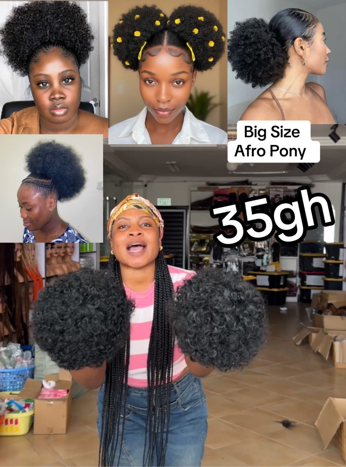 Big Size Afro Pony