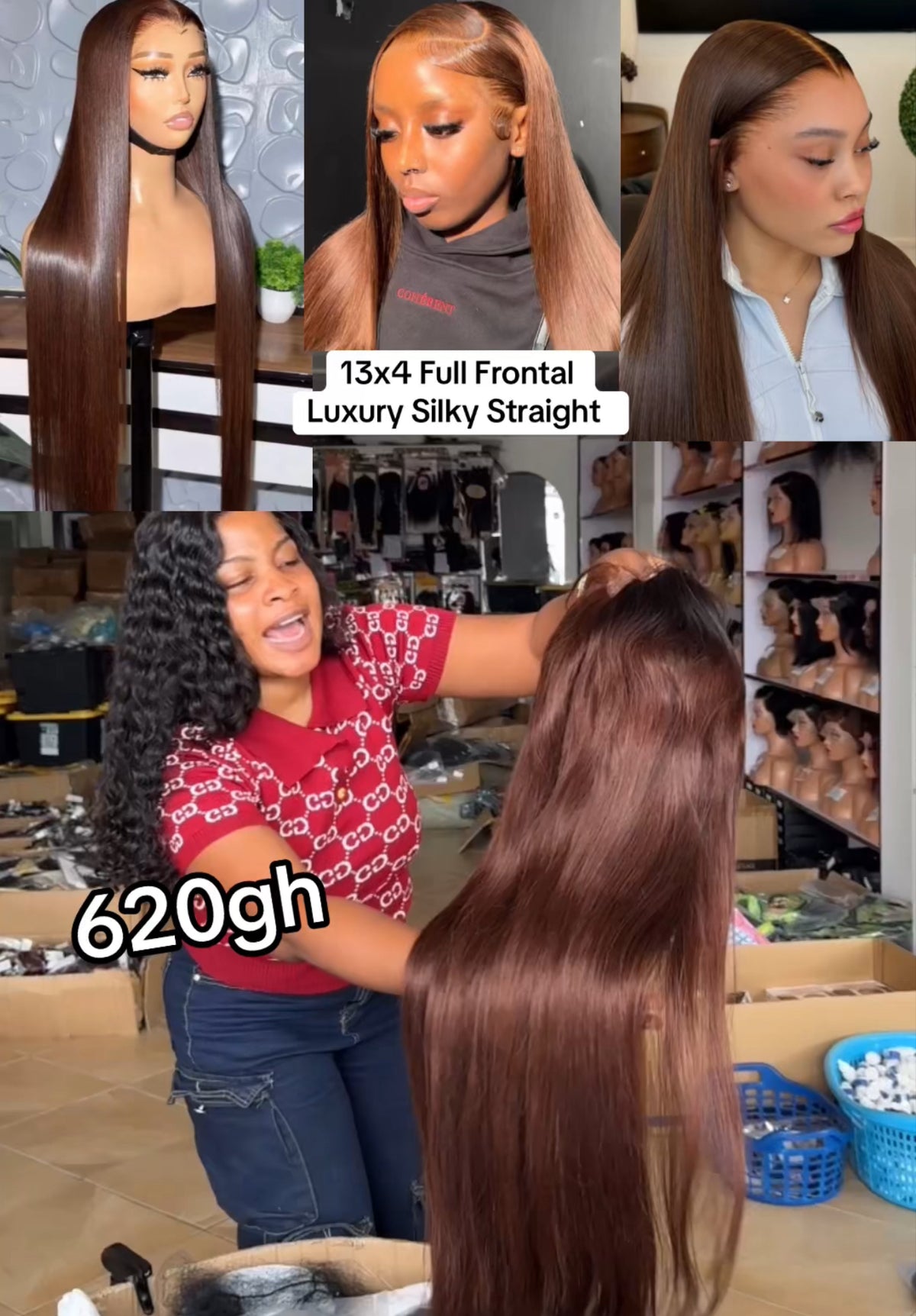 13x4 Full Frontal Luxury Silky Straight (Dark Root - Honey Brown)