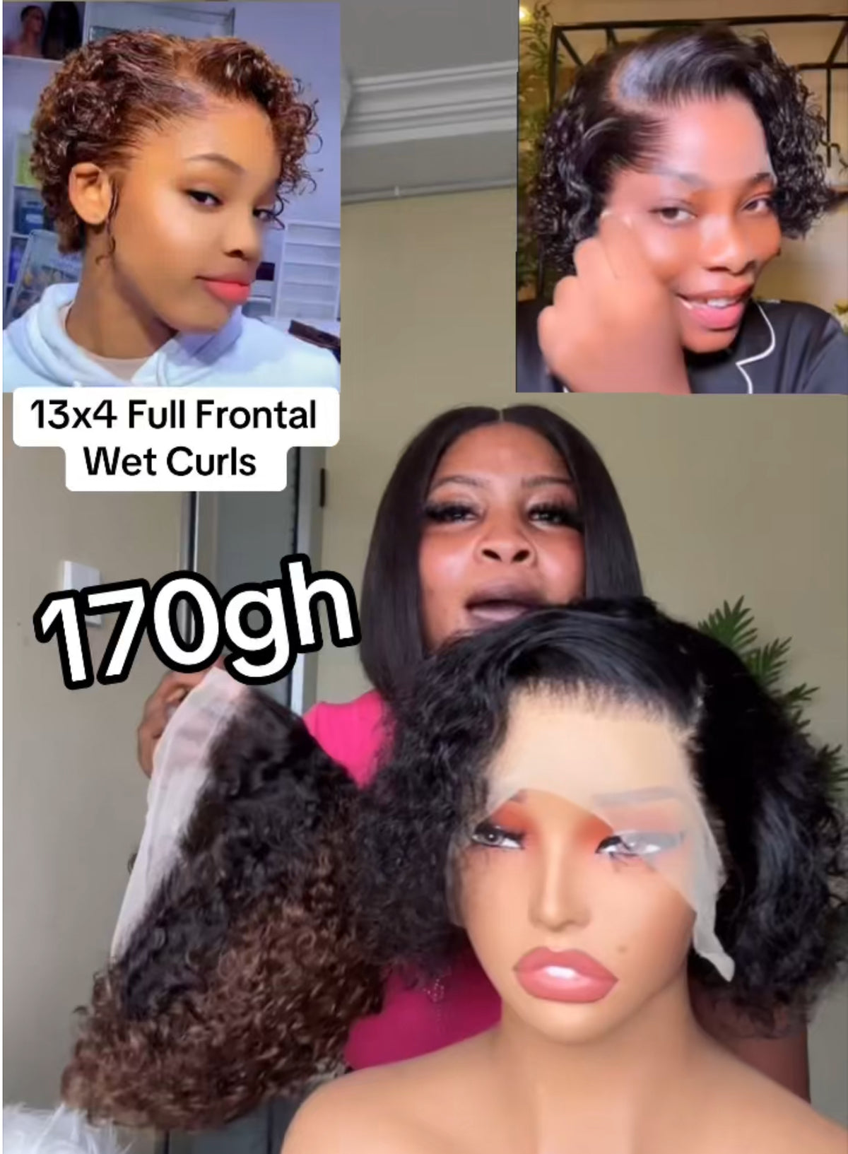 13x4 Full Frontal wet curls