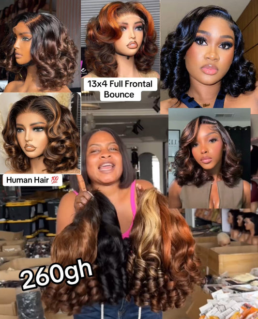 13x4 Full Frontal Bounce Black