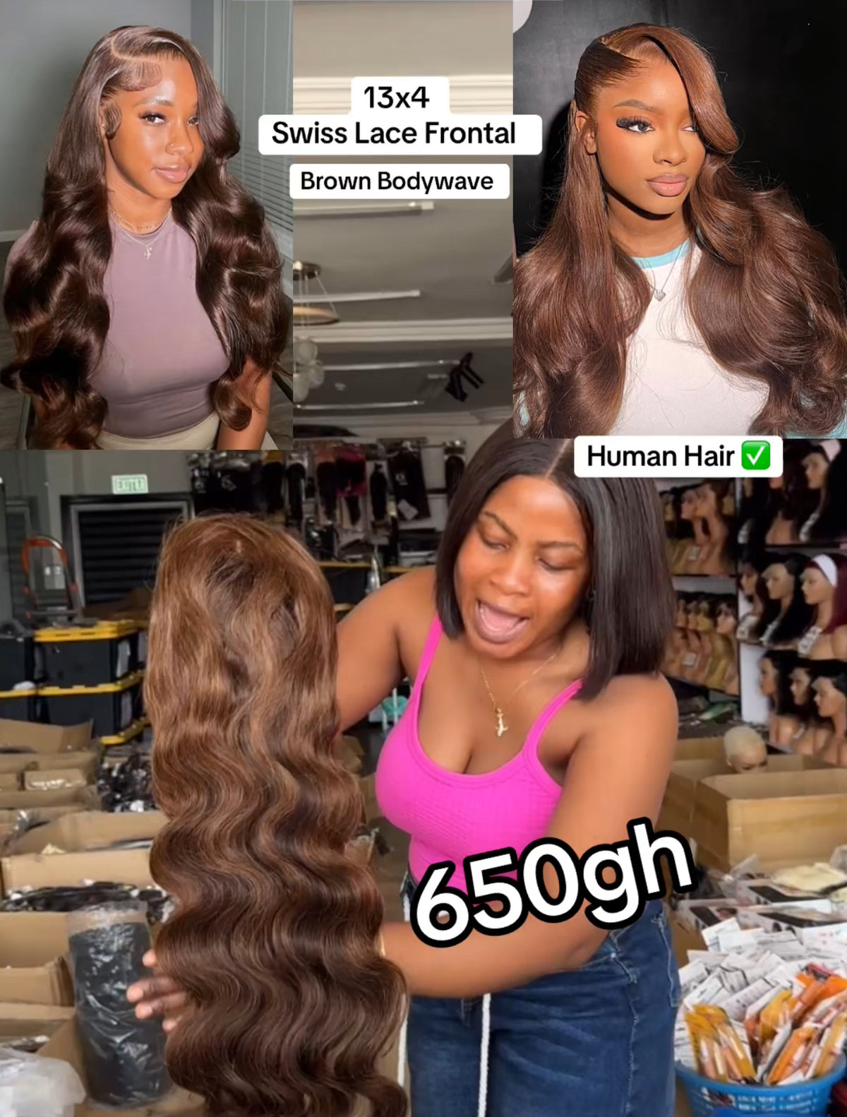 13x4 Swiss Lace Frontal Brown Bodywave