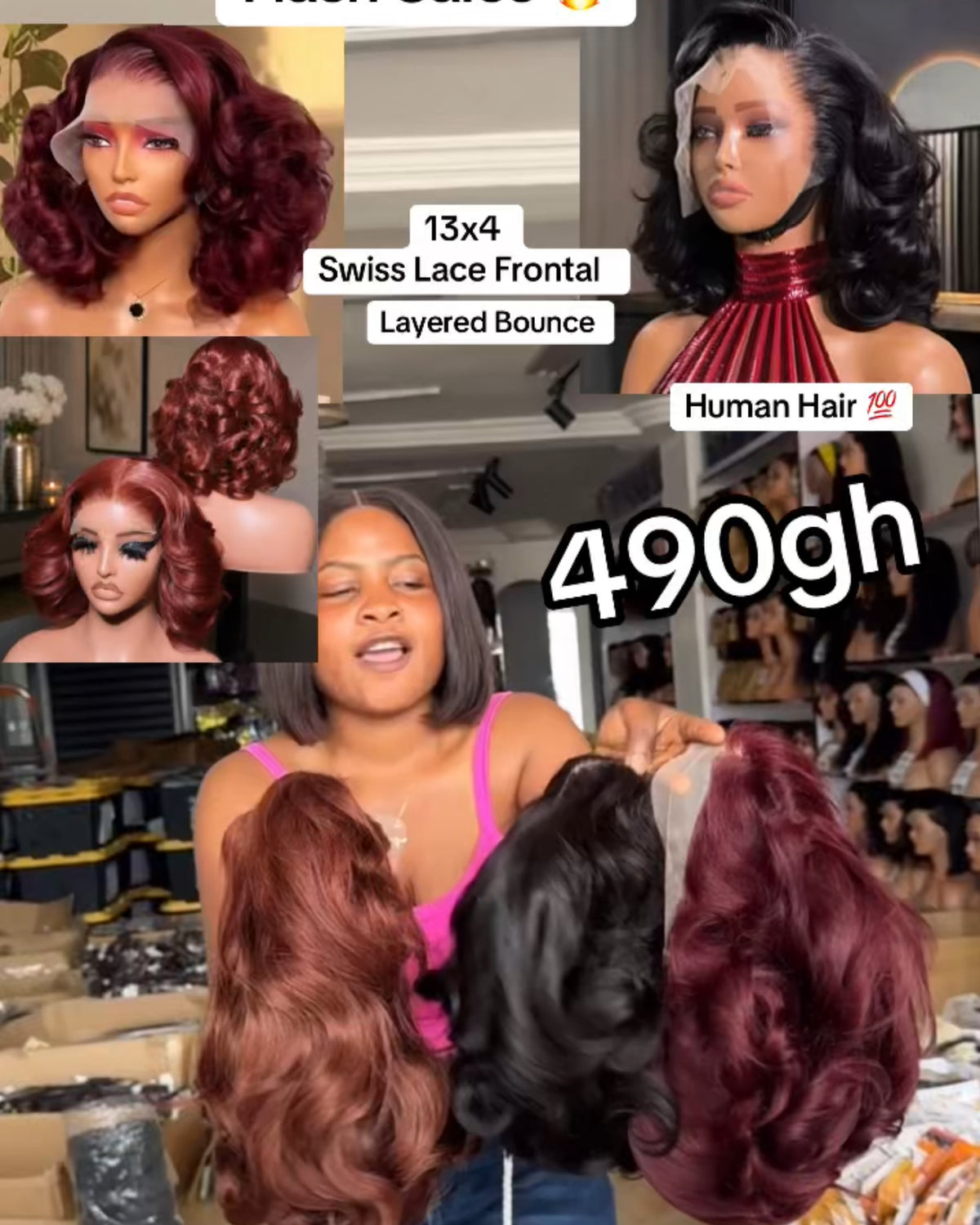 13x4 Swiss Lace Frontal layered Bounce
