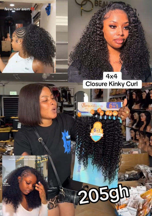 4x4 Closure Kinky Curl 18”