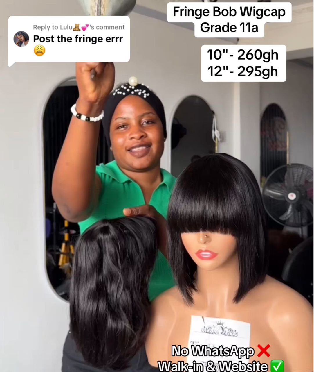Fringe Bob Wigcap