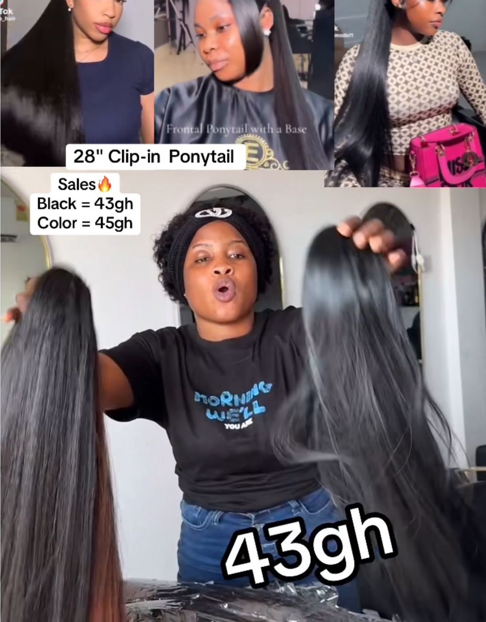 28" Clip-In Ponytail