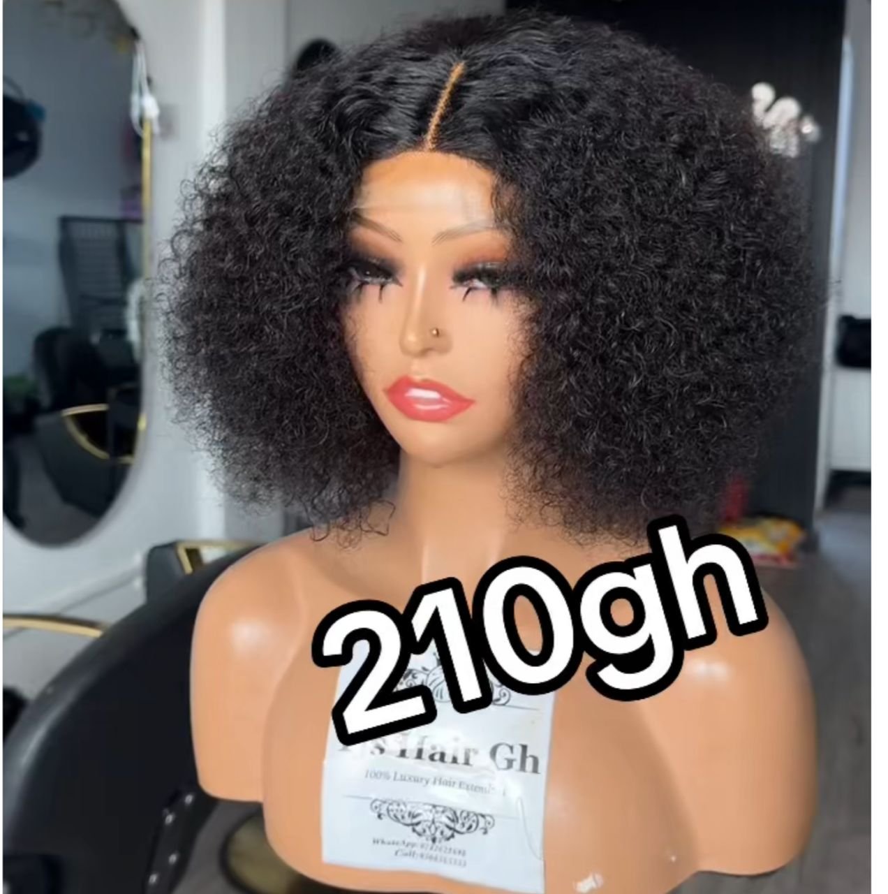 Middle Part Closure Wigcap