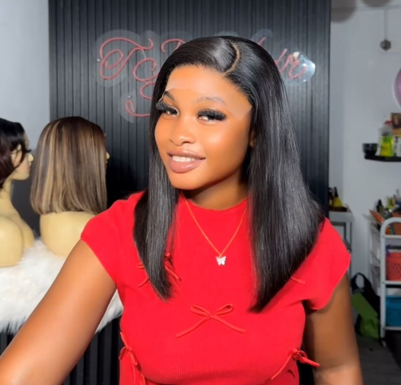 Mini Frontal Luxury Straight 14 black